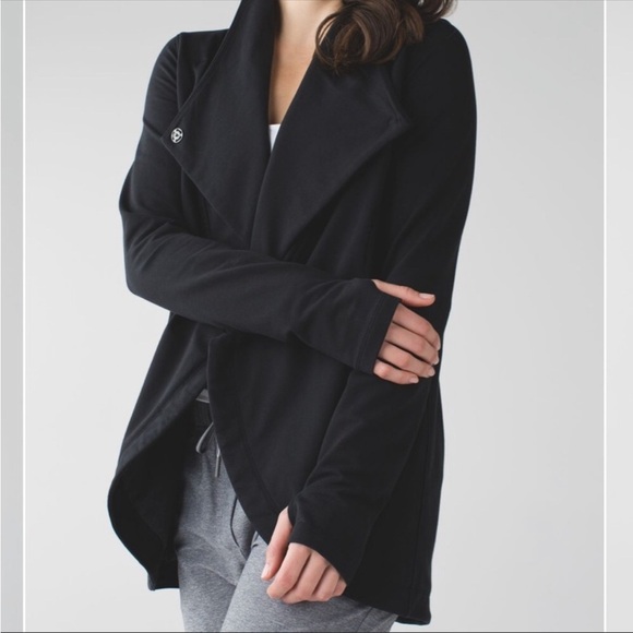 Lululemon That’s a Wrap Open Front Jacket Cardigan Black size 6 - Picture 4 of 14